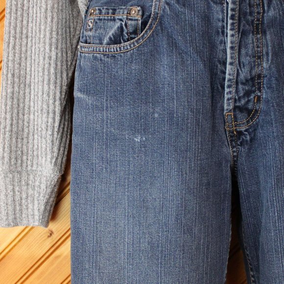 Silver Jeans Button Fly Boyfriend Size 28 Dark Denim Loose Fit Straight Leg D63 - Picture 4 of 7